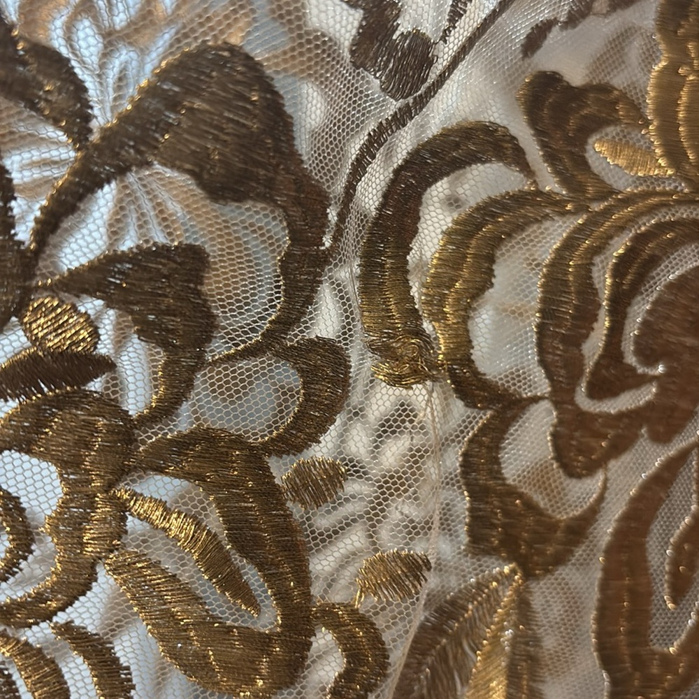David Meister Gold Floral Maxi Dress - Picture 9 of 13